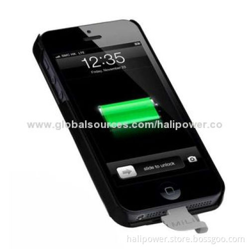MFI 2,200mAh capacity power bank for iPhone 5/5S/5C with built-in charging cable